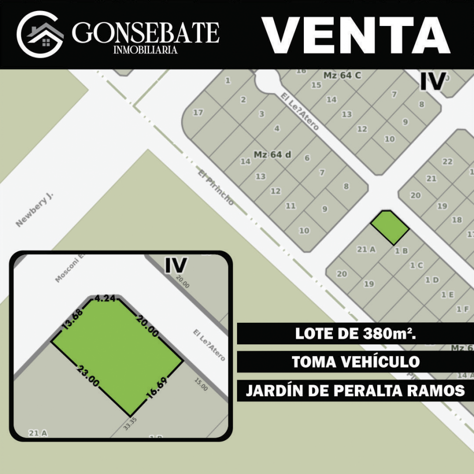Venta de Lote en barrio El Jardin 