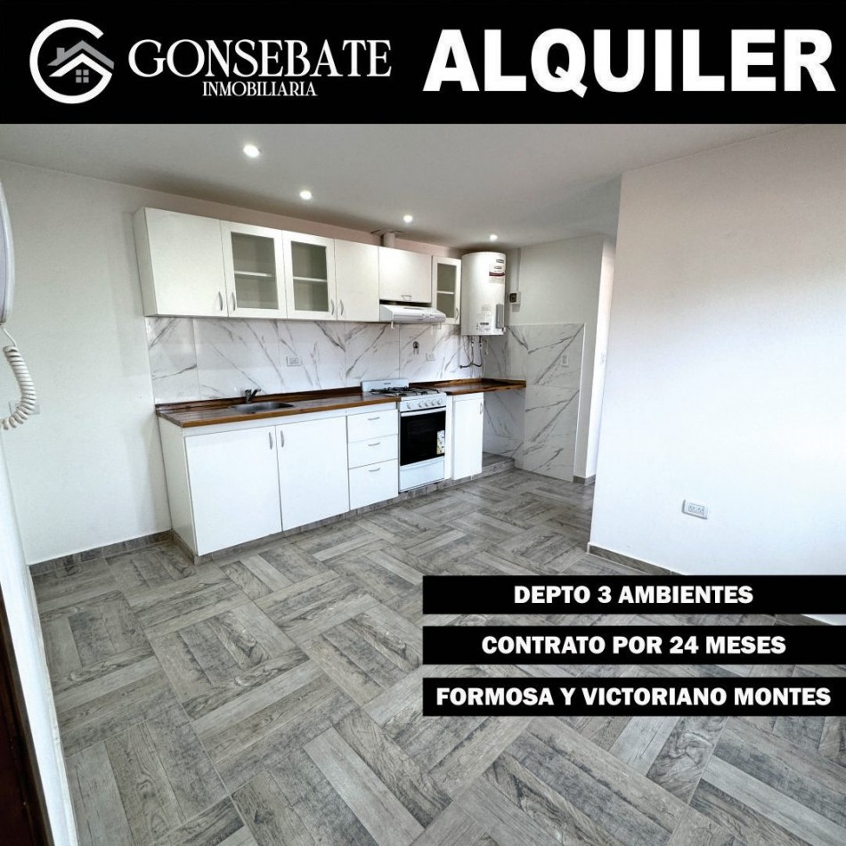 Alquiler depto 3 ambientes. 
